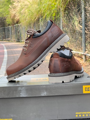 CAT卡特男鞋休闲户外复古工装低帮秋冬潮流耐磨牛皮固特异常青款