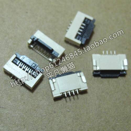 FPC 4针 1.0MM间距 下接 翻盖式插座 笔记本 开机触摸键盘 卡扣座