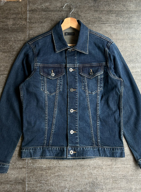 不褪换 lativ春秋男女同款水洗弹力丹宁布经典款牛仔夹克短外套