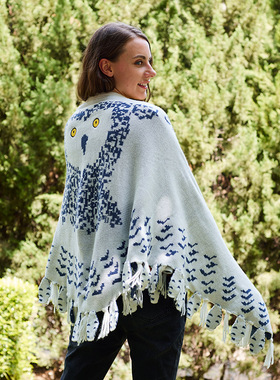 加大款秋冬季保暖男女围巾猫头鹰海德薇Hedwig针织动物披肩礼物