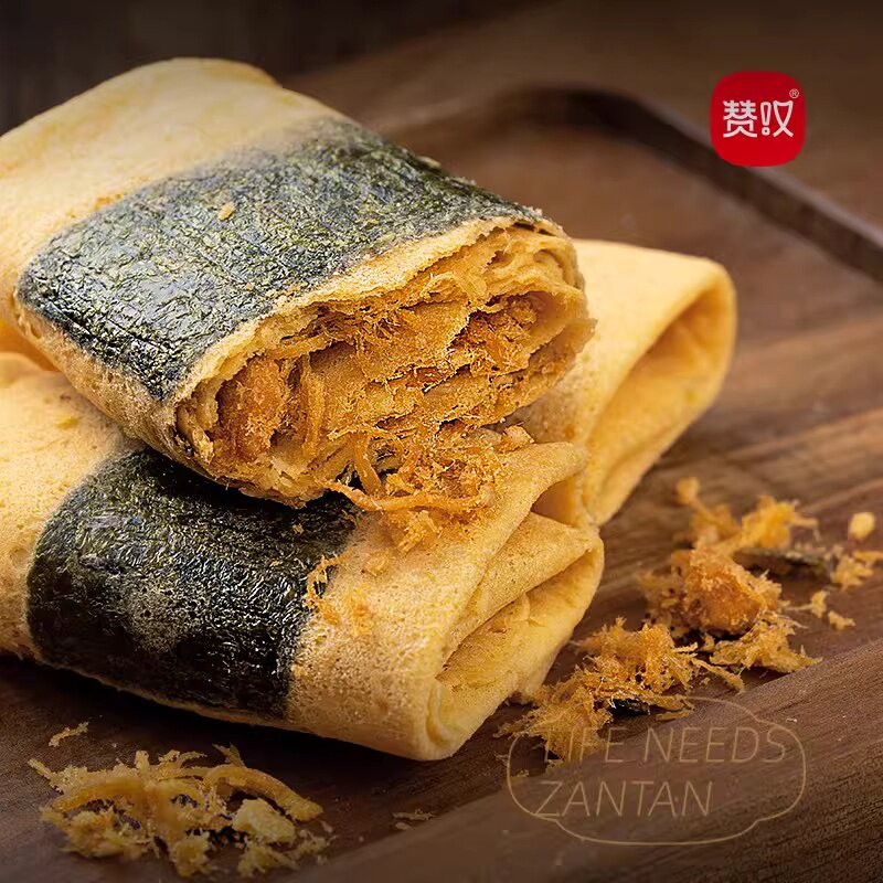 赞叹238g海苔肉松蛋卷茶点办公室零食香酥薄脆美味独立包装零食