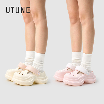 UTUNE优调新款厚底洞洞鞋沙滩鞋
