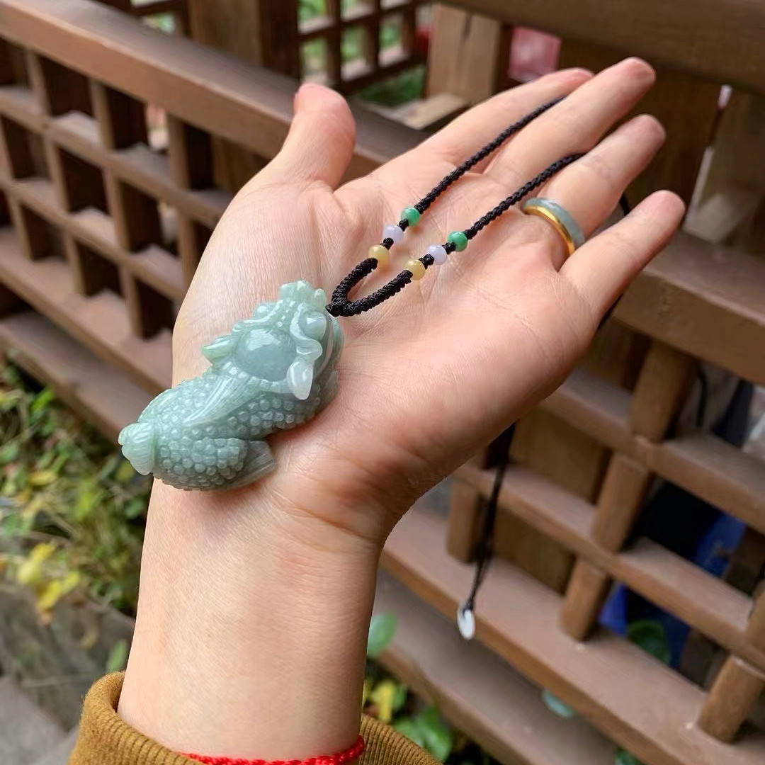 翡翠A货招财貔貅平安扣幸运男士吊坠挂件绳手工编织项链绳配挂绳