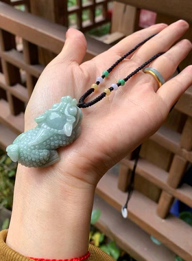 翡翠A货招财貔貅平安扣幸运男士吊坠挂件绳手工编织项链绳配挂绳