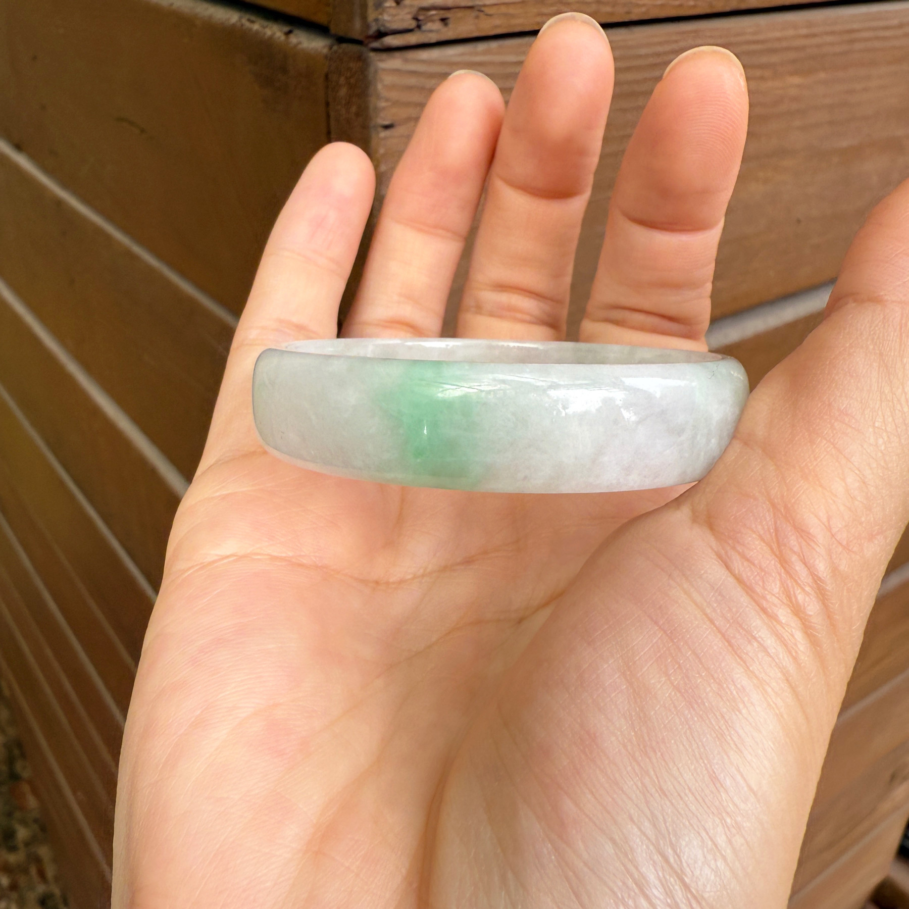天然A货翡翠冰种飘花中福手镯女款玉石公主镯子送女友闺蜜礼物