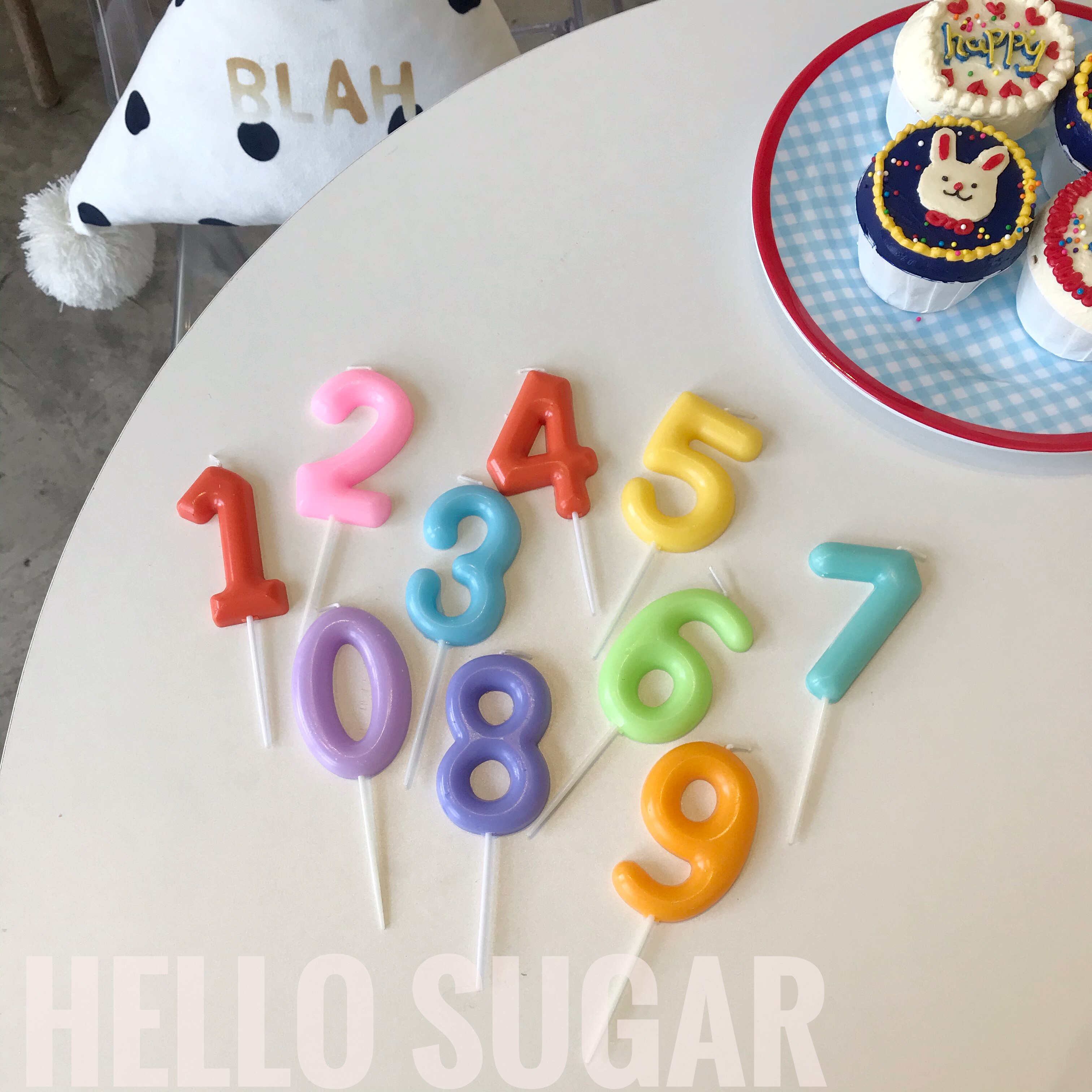 hellosugar 圆嘟嘟大号趣致数字 生日蛋糕彩色蜡烛韩国 ins风蜡烛