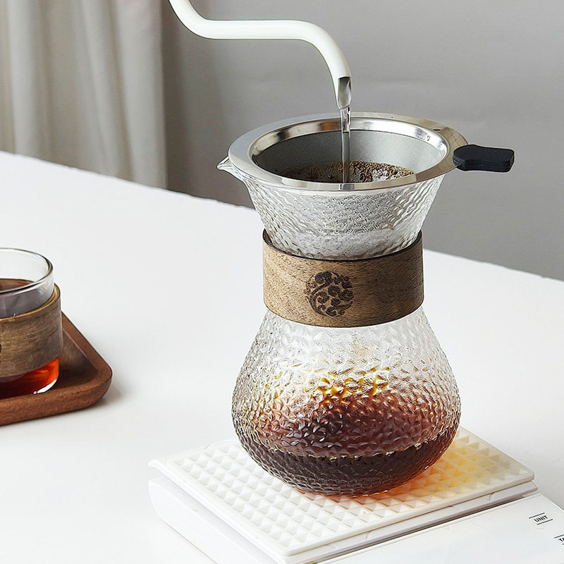 dheer手冲咖啡壶高硼硅玻璃分享壶咖啡过滤器具挂耳杯不锈钢滤网