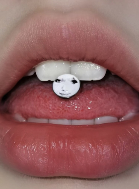 洞洞 龙图搞笑表情包滴油钛钢龙图外螺纹舌头钉舌钉舌环穿刺饰品