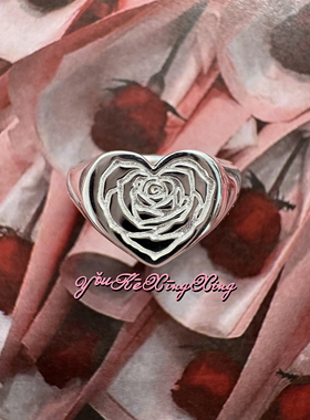 有颗星星女士S925银优雅玫瑰戒指