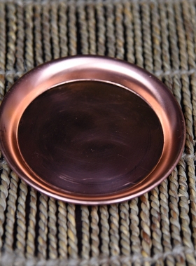 纯铜盘子朵玛供盘小碟子红铜紫铜烟供熏香盘