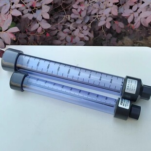 UPVC加厚透明流量标定柱计量泵附件效验柱水流量管内丝法兰式PVDF