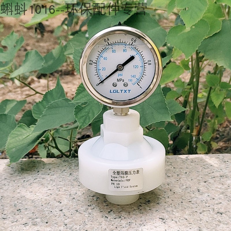 耐腐四氟膜片PVDF隔膜压力表Y60