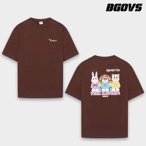 2026韩国春夏新品BGOVS羽毛球服男女同款休闲速干轻薄T恤运动短袖