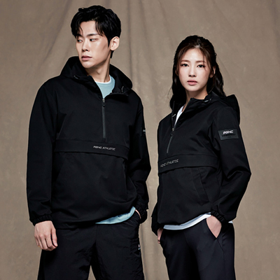 PGNC韩国2023秋冬新品羽毛球服男女同款长袖上衣防风保暖外衣黑色