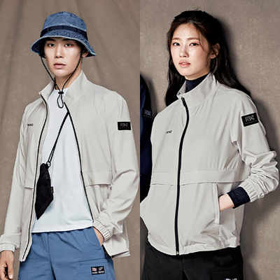 PGNC韩国2023秋冬新品羽毛球服男女情侣款长袖上衣防风外套雾灰色