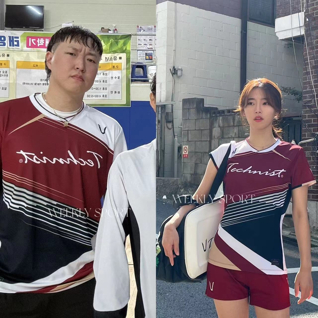 2024秋冬新品韩国Technist羽毛球服男款女款运动速干透气吸汗短袖