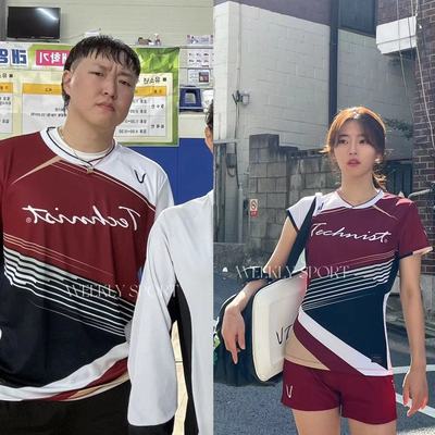 2024秋冬新品韩国Technist羽毛球服男款女款运动速干透气吸汗短袖