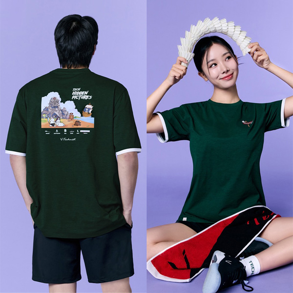 2025春夏新品 Technist韩国羽毛球服男女同款运动短袖半速干T恤