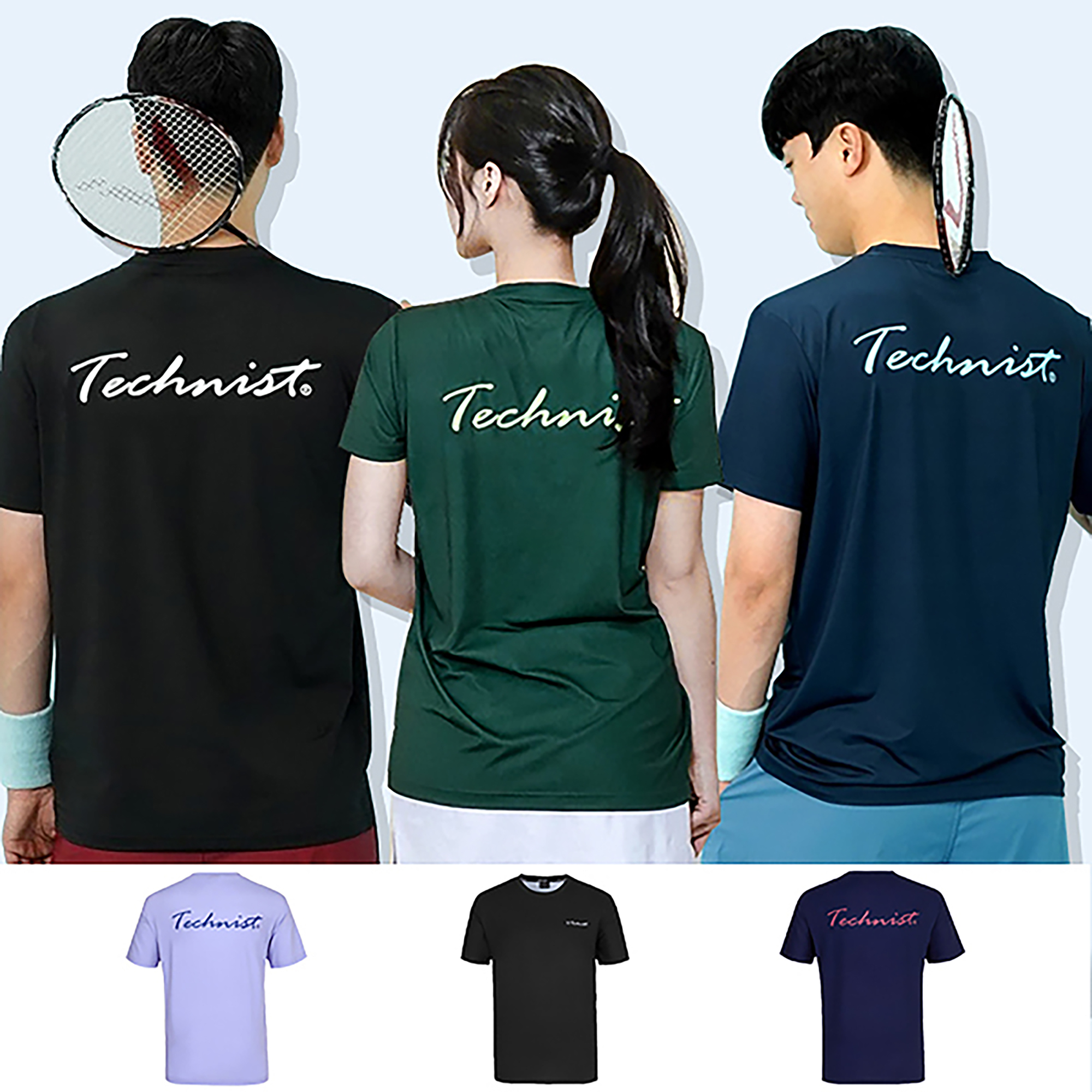 2024夏季新品韩国Technist羽毛球服男女同款运动速干吸汗五色短袖