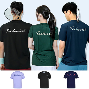 2024夏季新品韩国Technist羽毛球服男女同款运动速干吸汗五色短袖