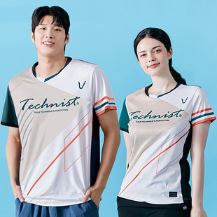 2024秋冬新品韩国Technist羽毛球服男款女款运动速干透气吸汗短袖