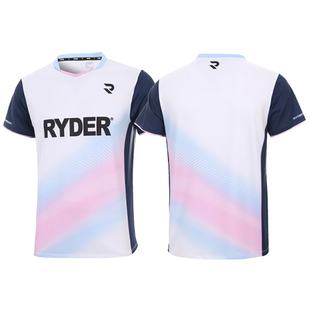 RYDER韩国2023新品 速干吸汗T恤渐变色 运动短袖 羽毛球服男女情侣款