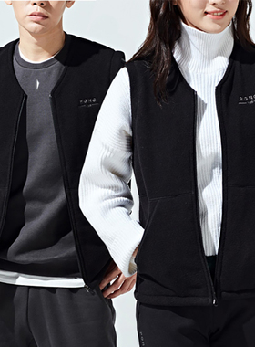 PGNC韩国2023秋冬新品羽毛球服男女同款无袖背心防风保暖马甲黑色