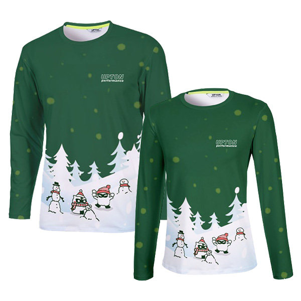 2025新品韩国UPTON羽毛球服男女运动服薄绒上衣圣诞休闲长袖正品