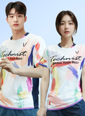 2024秋冬新品韩国Technist羽毛球服男款女款运动速干透气吸汗短袖