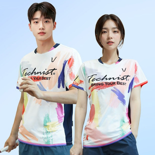 2024秋冬新品韩国Technist羽毛球服男款女款运动速干透气吸汗短袖