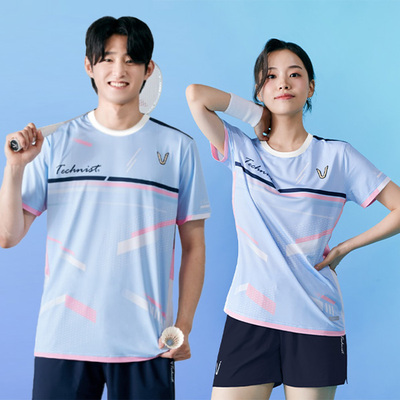 2024秋冬新品韩国Technist羽毛球服男款女款运动速干透气吸汗短袖