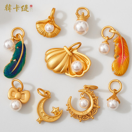 韩卡缇古法沙金久不掉色吊坠吊饰