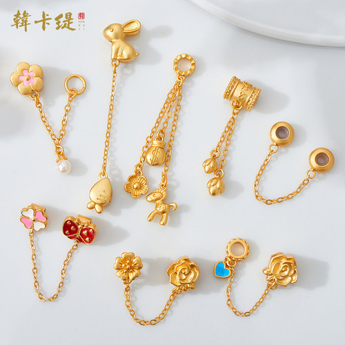 古法沙金长链延长链手串六字言接花朵木马莲花梅花兔胡萝卜定位珠 - 封面