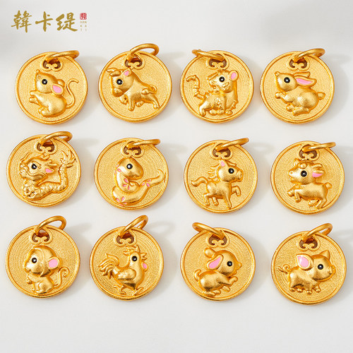 韩卡缇古法沙金久不掉色吊坠吊饰