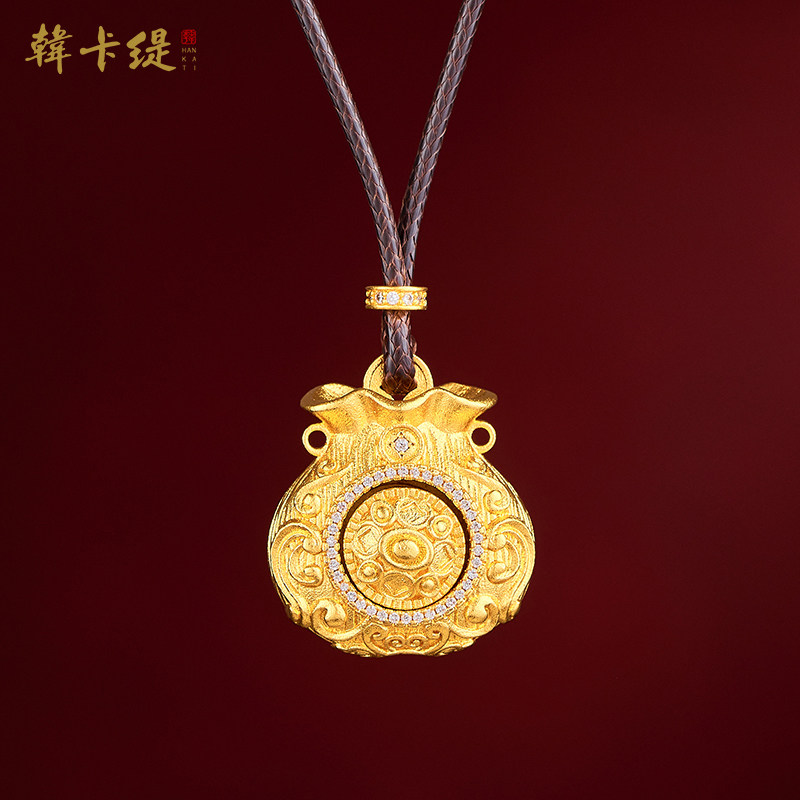 古法沙金可转动福袋钱袋吊坠挂件祥云纹长度可调节毛衣链项链成品,饰品/流行首饰/时尚饰品新,其他DIY饰品配件,淘宝优惠券,粉丝福利购,淘宝优惠卷