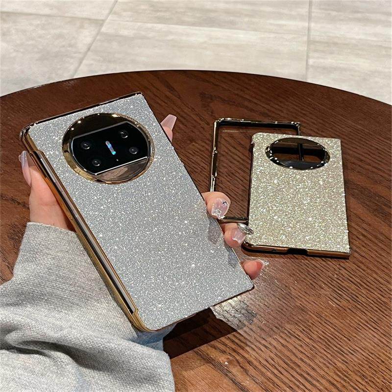 适用於华为matex5典藏版手机保护壳女款网红奢华磨砂闪粉x3摺叠屏保护套全包防摔高级感轻奢风小众魅特x2超薄