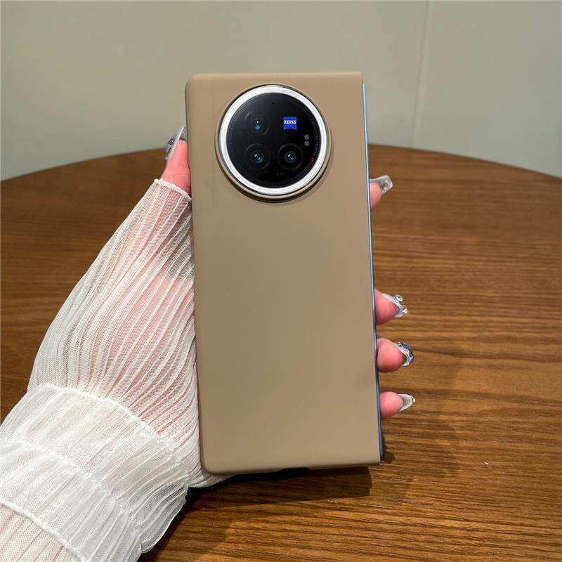 适用vivoxfold3手机保护壳XFold3pro摺叠屏xfold2新款纯色肤感硬外壳男女时尚日韩全包防摔小清新磨砂轻薄保