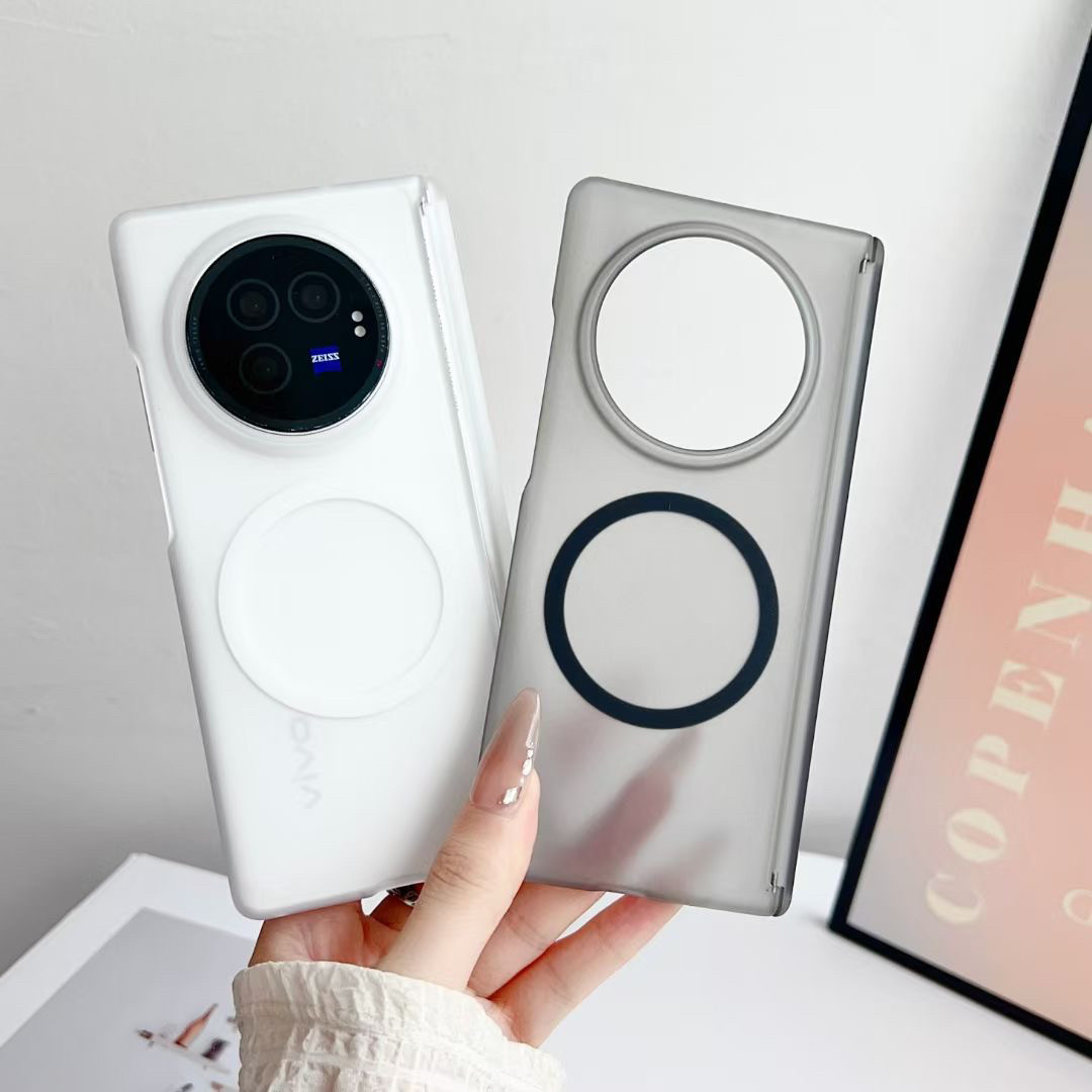 vivoXFold3手机壳磁吸半透磨砂XFold3PRO简约高级感全包防摔保护套VIVOXFold5