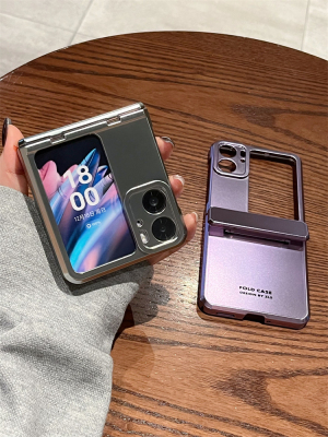 复宇 适用OPPOFindN2Flip手机壳折叠屏新款oppo find n2 flip女高级电镀铰链全包保护套防摔超薄男简约纯色潮