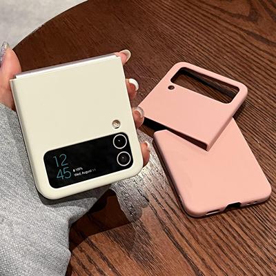 适用三星zflip4手机壳z flip3折叠屏w23flip心系天下全包防摔4代新款个性简约纯色超薄肤感男保护套女款