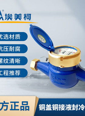 正品埃美柯4分6分水表LXSY-E铁壳灵敏水表家用机械数字冷水表062Q
