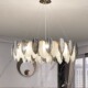 现代简约餐厅卧室LED灯具工厂 羽毛玻璃水晶灯 法式 轻奢客厅吊灯