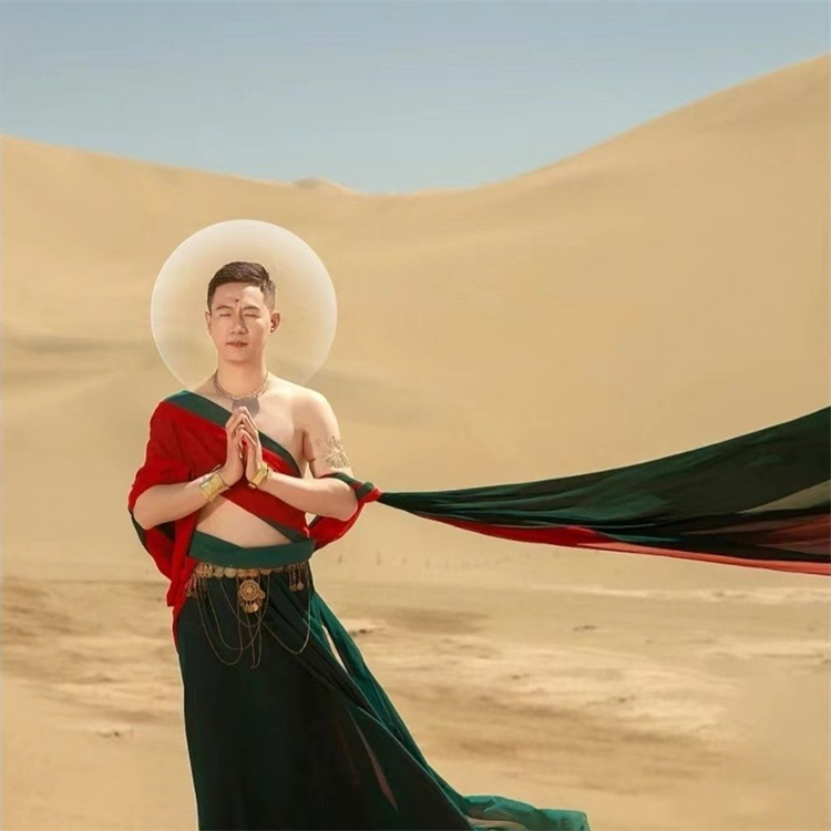 新款敦煌旅拍写真西域风服套装男