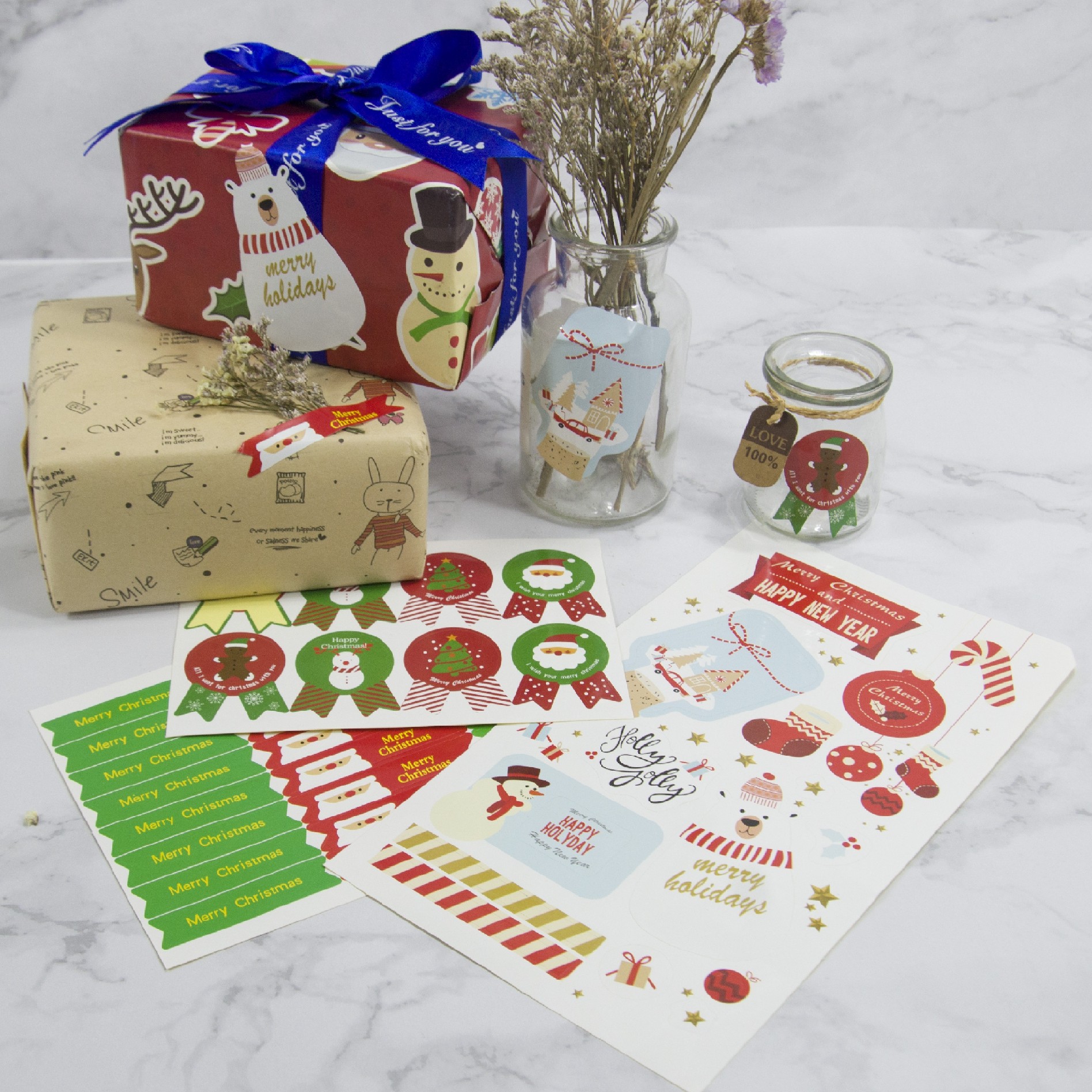 生日圣诞祝福语bestwishes卡通感谢thankyou装饰diy手账封口贴纸 馨意精品店 淘优券