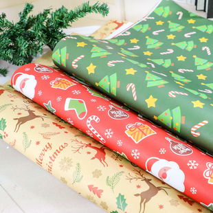 饰纸 纸生日平安夜卡通礼品礼盒精美装 100cm大张圣诞节礼物包装