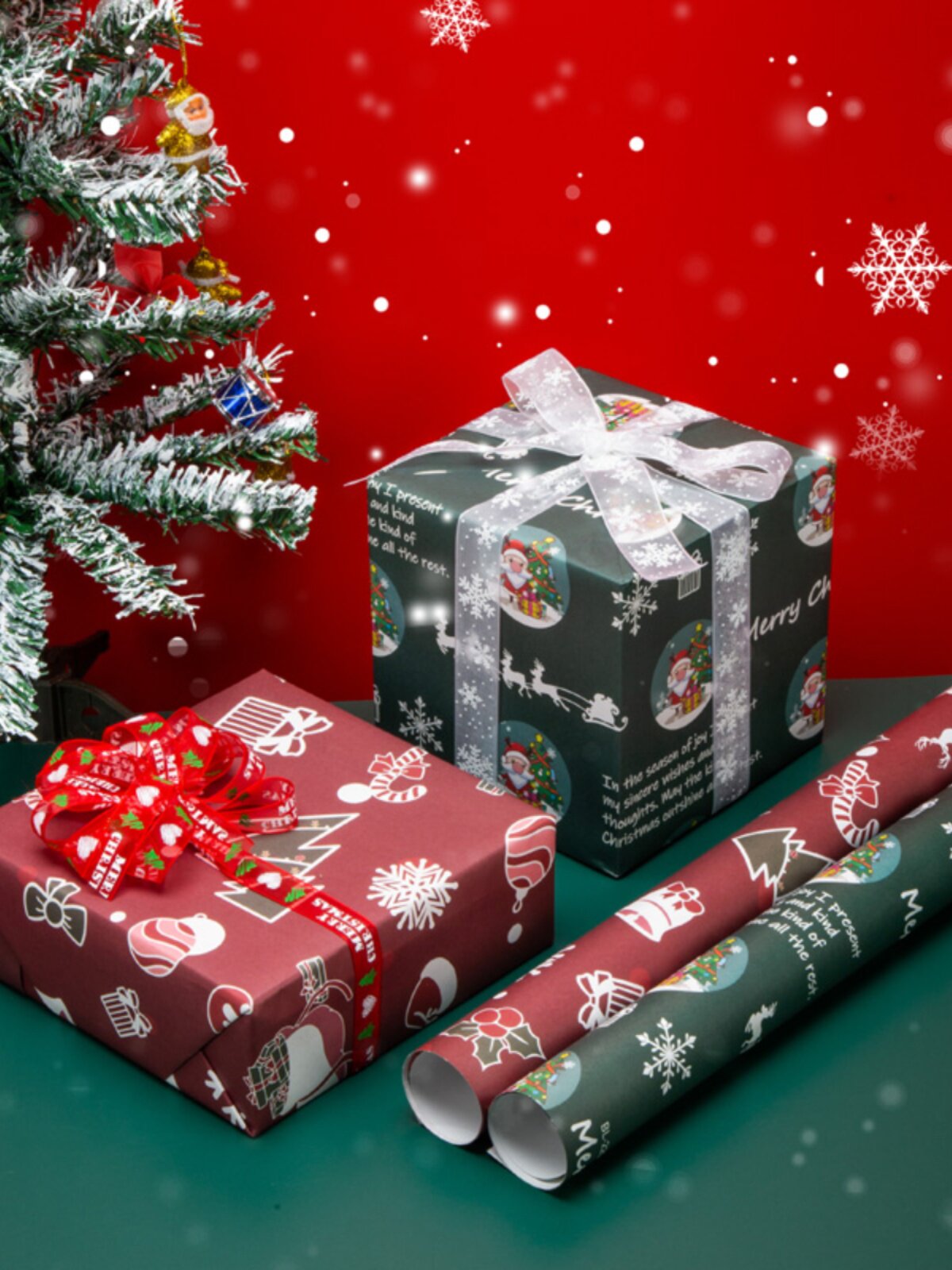 새로운 두꺼운 흰색 크래프트 종이 크리스마스 선물 포장지 선물 상자 꽃다발 수제 장식 종이 하이 엔드