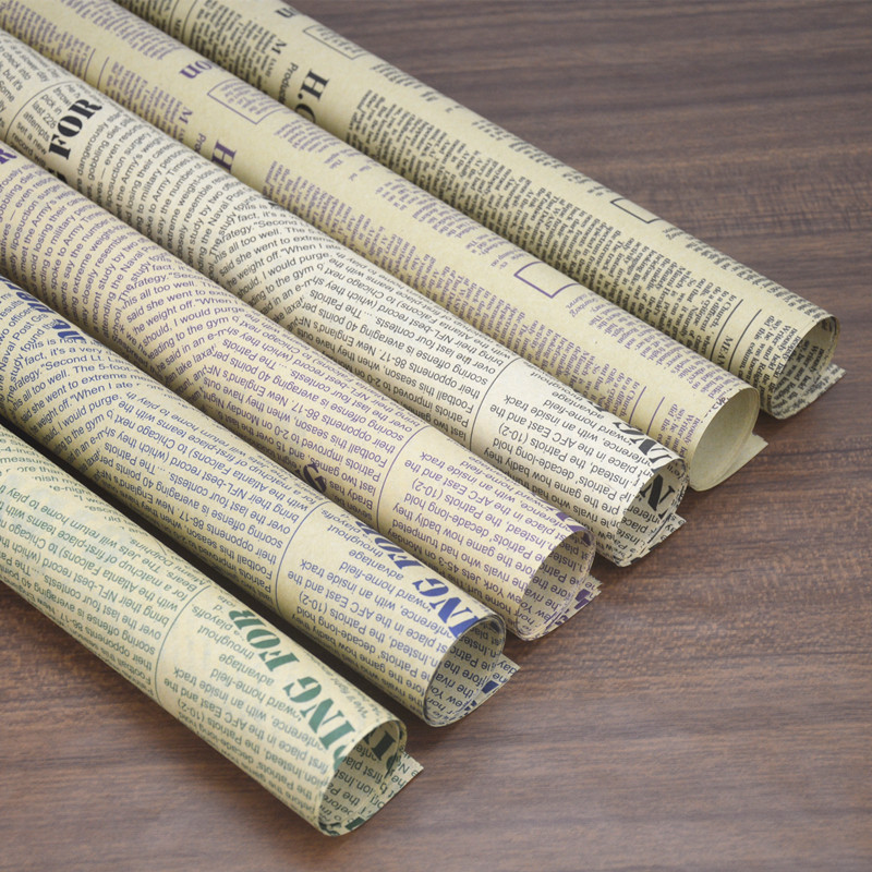 솔리드 컬러 레트로 크래프트 종이 선물 선물 상자 소년을위한 DIY 수제 꽃 꽃다발 스타일 포장지 가방 책 표지 종이