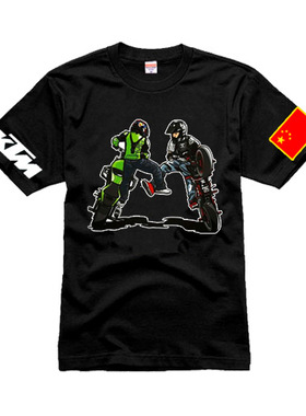 KTM 彩图 双人 摩托车 街车 越野 MOTO 机车 纯棉 短袖 T恤 衣服