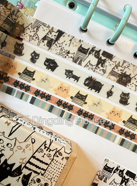 【分装】日本shinzikatoh 宫沢贤治猫猫和纸胶带组合分装手帐素材