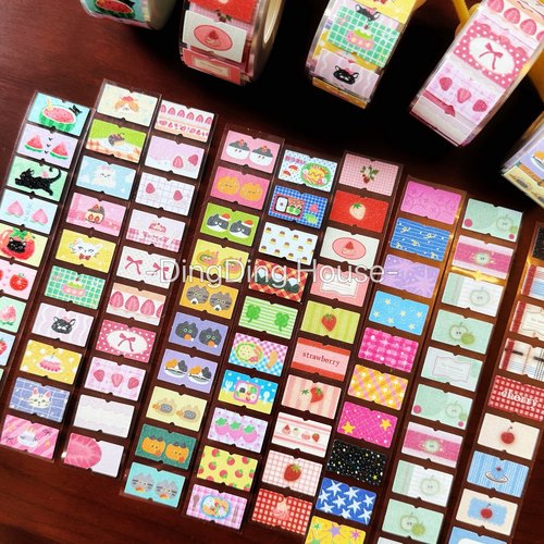 收集的好看的闪砂标签贴纸